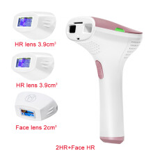 Depiladora laser hair removal device with 500,000 shots for bikini line, body and face, pink