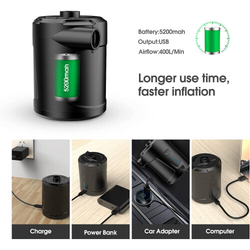 5200mAh Wiederaufladbare Akku Luftpumpe 2