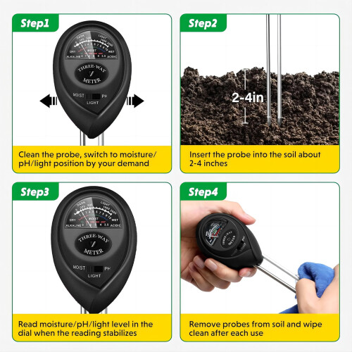 3-in-1-Bodentester-Kits, 2er-Pack Bodenmessgerät 2