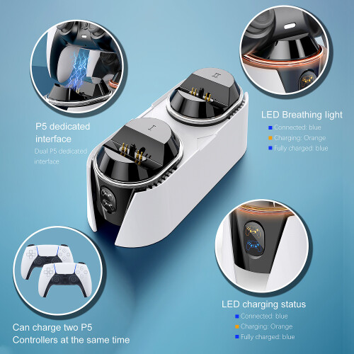 PS5-Ladegerät mit LED-Anzeige Ladestation für PS5 1
