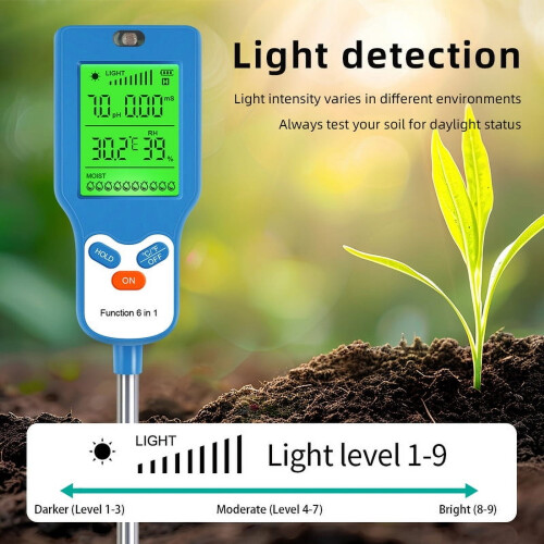 Digitaler 6-in-1-Boden-pH-Tester Bodenmessgerät 1