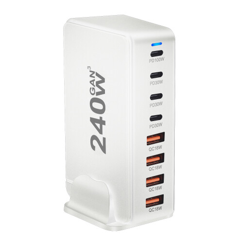240W 8-Port USB C Schnellladestation Ladegerät 1