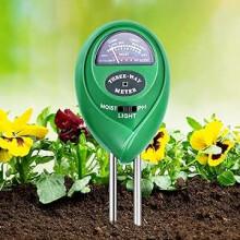 3-in-1-Bodentester, Bodenfeuchtigkeits-pH-Tester, Sonnenlicht-Licht-Feuchtigkeitsmesser für Blumenerde, Garten, Bauernhof, Rasen, Gemüsegarten