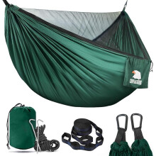 Outdoor-Hängematte mit Moskitonetz, ultraleicht, atmungsaktiv, schnelltrocknend, Fallschirm-Nylon, Camping-Hängematte für Trekking, Reisen, Strand
