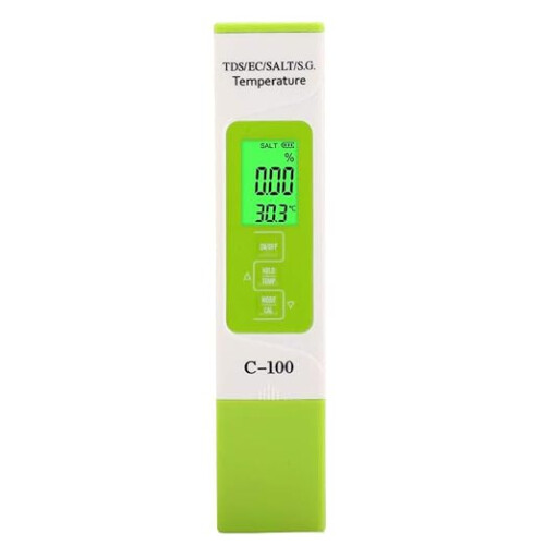 5-in-1-Wasserqualitätstester, TDS/EC/SALT/SG/TEMP Digitaler Wasserqualitätsmonitor-Tester