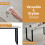 (BEIGEGREY Marble patterned veneer) 150cm Grey Marble Dining Table Room Table for 4-6 Persons 4