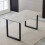 (BEIGEGREY Marble patterned veneer) 150cm Grey Marble Dining Table Room Table for 4-6 Persons 9