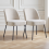 (BEIGE, 2pcs) Chunky Weave Fabric Upholstered Dining Chair 9