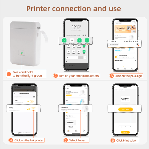 HP2S Tragbarer Bluetooth Etikettendrucker 2