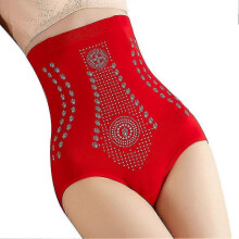 (L, Red) High Waist Shapewear Panties Seamless Women's Panties Hip Lift Slimming Panties Tw