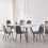 (DARK GREY-PU, 2pcs) Dining Chairs Set w/Padded Seat Metal Leg Kitchen 7