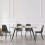(DARK GREY-PU, 2pcs) Dining Chairs Set w/Padded Seat Metal Leg Kitchen 8