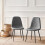 (DARK GREY-PU, 2pcs) Dining Chairs Set w/Padded Seat Metal Leg Kitchen 1