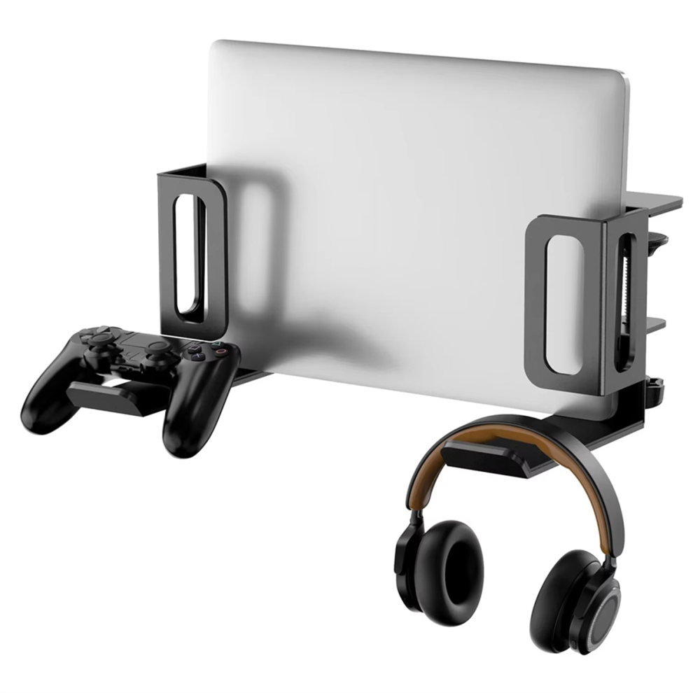 Vertical Laptop Stand, No Drill Desk Side Stand Black 4851857749408