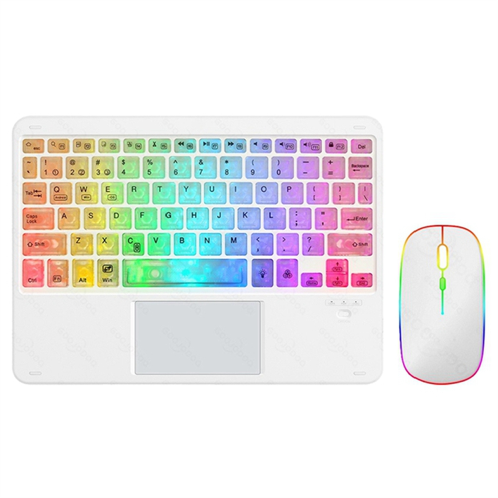 10-Inch Backlit Bluetooth Keyboard Suitable For Tablet Laptops White 4851857760595