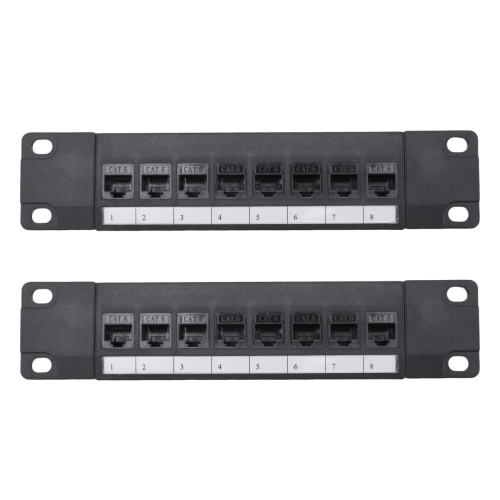 8 Port Straight-Through CAT6 Patch Panel RJ45 Network Cable Adapter 1