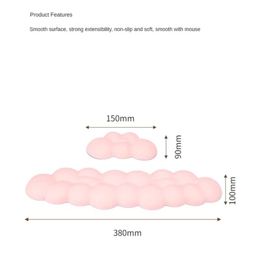 1Set Cloud Wrist Rest Ergonomic Mousepad Keyboard Mouse Pad Pink 4851857765248