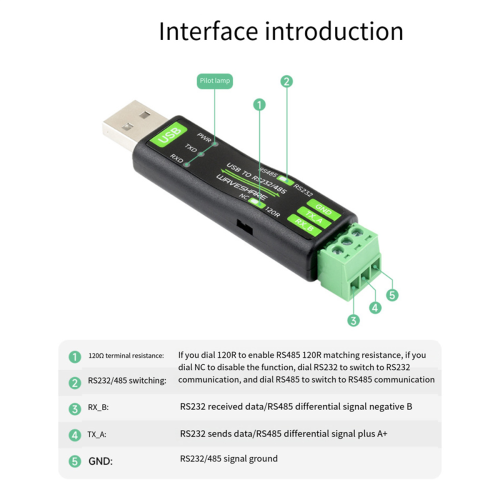 USB to RS232/485 Serial Communication Converter FT232RNL 1