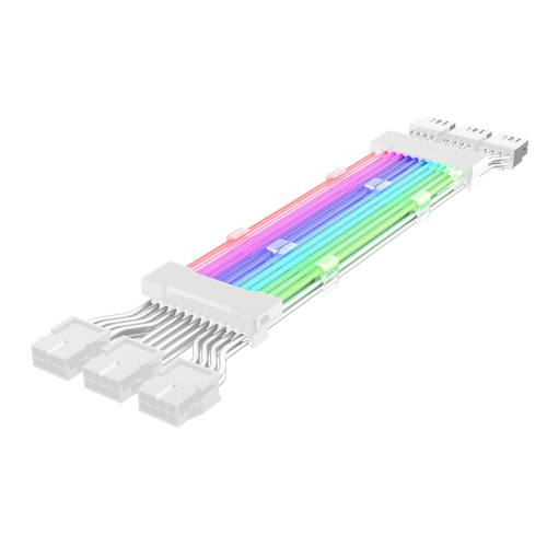 PC Case PSU Extension ARGB Cable ATX 3X8PIN PCI-E GPU Neon Color Line 1