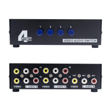 4 Port AV Switcher L/R Audio Box for DVD STB Game Consoles