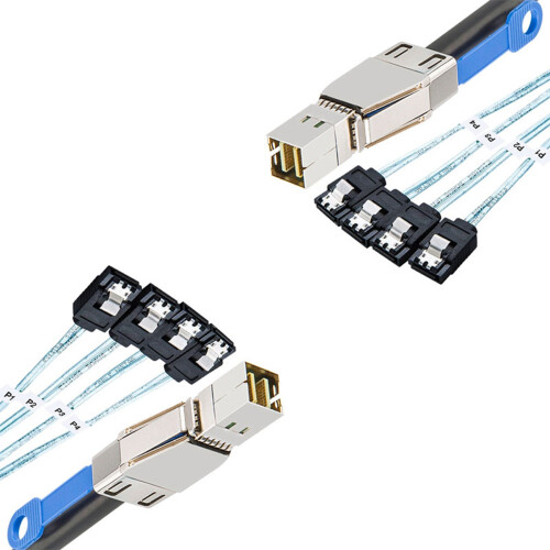 Mini SAS HD SFF-8644 to 4 x 7Pin Hard Disk Cable 12Gbps Server 1