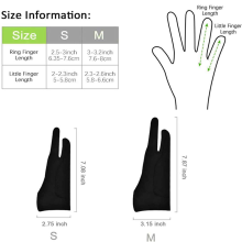 5 Pack Artist Gloves for Tablet Digital Drawing Glove Two Fingers (S)