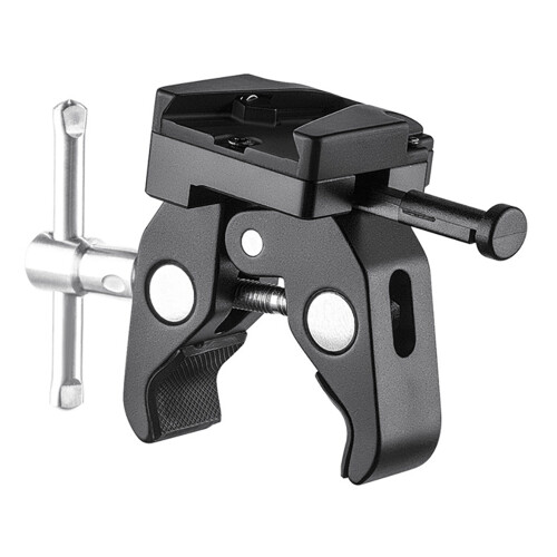 V-Mount Battery Adapter with Clamp for Mounting to Light Stand Tripod