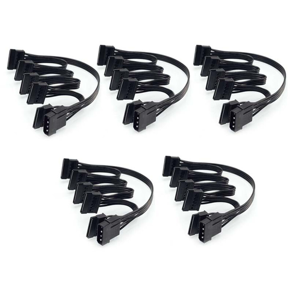 4Pin Ide To 5-Port Power Cable Molex 18Awg For Hdd Ssd Pc 4851857786595