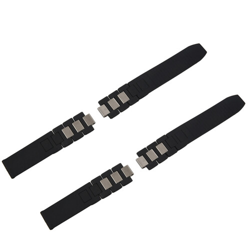 20mm Silicone Strap Watch Band For Chronoscaph Autoscaph 21 Black