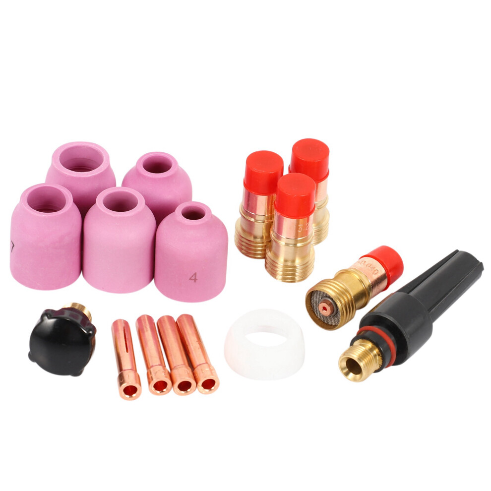 Tig Welding Torches Stubby Gas Lens Collets Alumina Nozzles Back Cap Kit For 17 18 26 Series 32Pcs 4852447562902