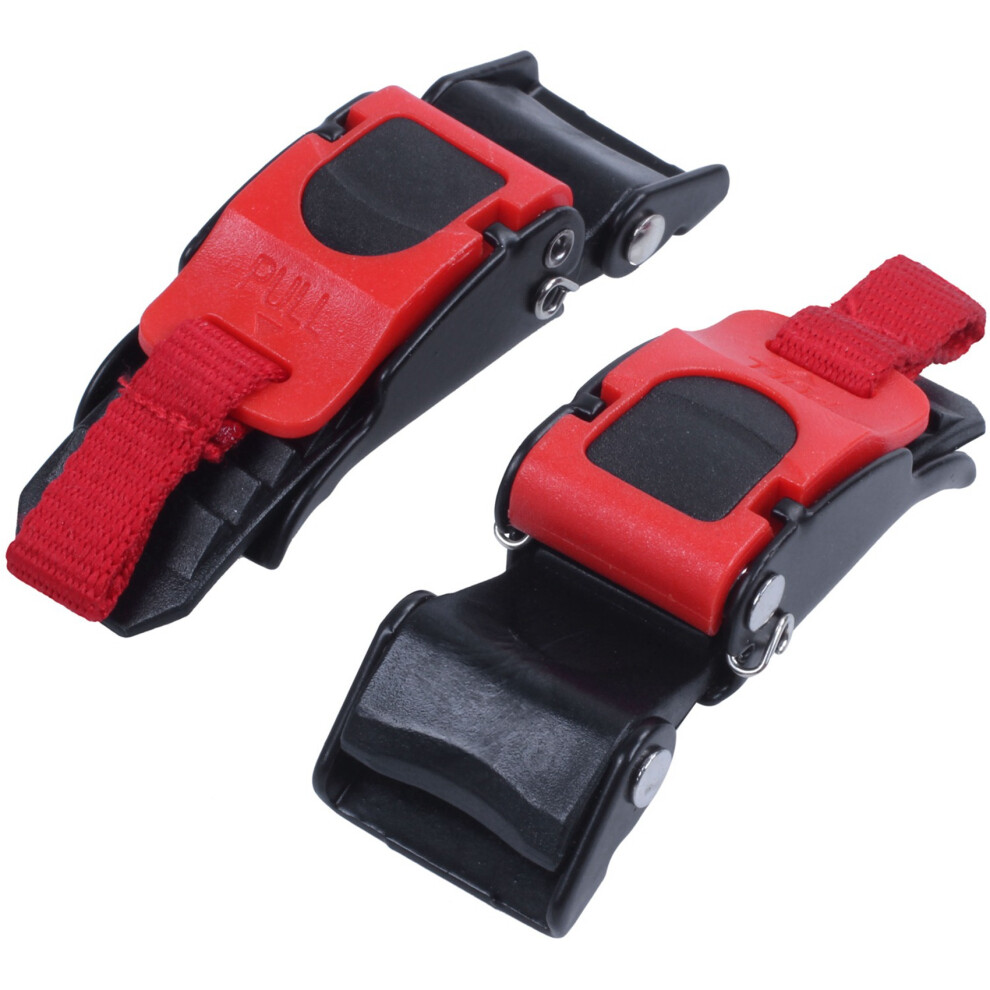 15X Plastic Motorcycle Helmet Speed Clip Chin Strap Quick Release Pull Buckle New Black+Red-image-OPC-PJRHDYS-NEW