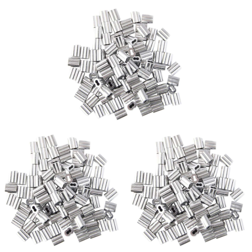 100x Aluminum Crimping Loop Sleeve for 3mm Diameter Wire Rope Cable