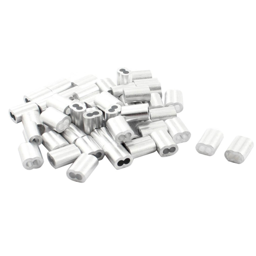 100x Aluminum Crimping Loop Sleeve for 3mm Diameter Wire Rope Cable 2