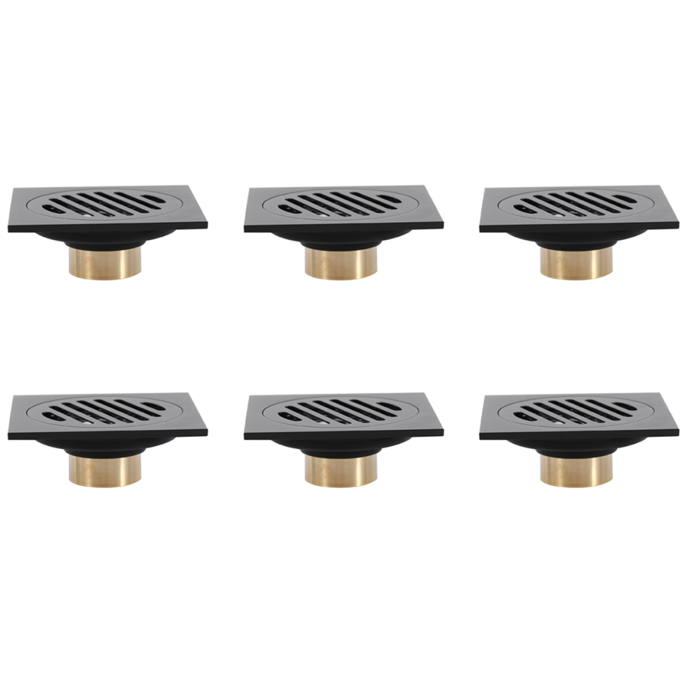 4 Inch Square Shower Drain With Removable Cover Grate Matte Black 4852447508528