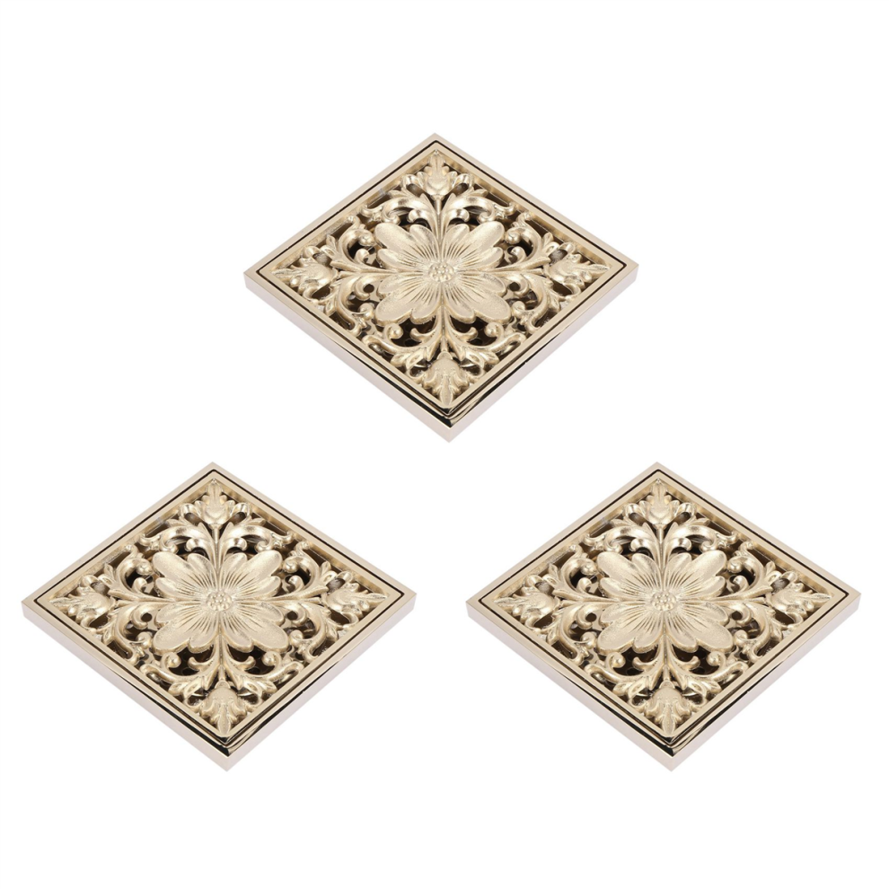 Gold Square Floor Drain Shower Ground Drainer For Bathroom Washroom 4852447507002