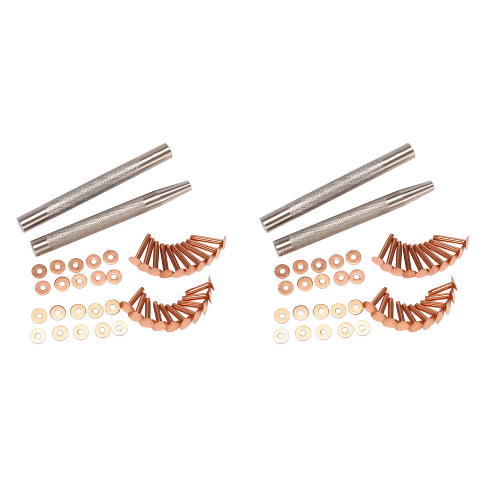 20Pack Copper Rivets And Burrs (14Mm 19Mm) With 2Pcs Punch Rivet 4852447504964