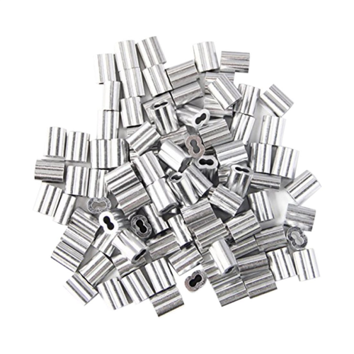 120x Aluminum Crimping Loop Sleeve for 2mm Diameter Wire Rope 2