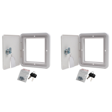 RV Heavy Duty Cable Hatch Cover with 2 Keys W 5.94 Inch, H 6.54 Inch