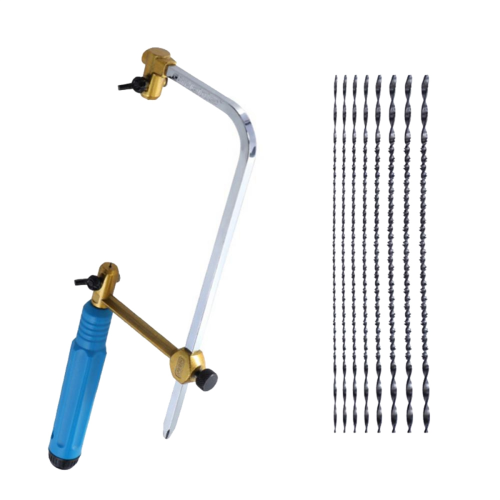 Adjustable Frame Sawbow U-Shape Coping Jig Saw Hand with 8 Blade 1