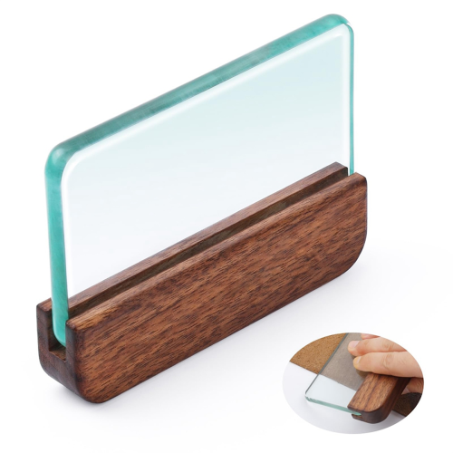 Glass Slicker for Burnishing Leather with Walnut Handle Tool 2