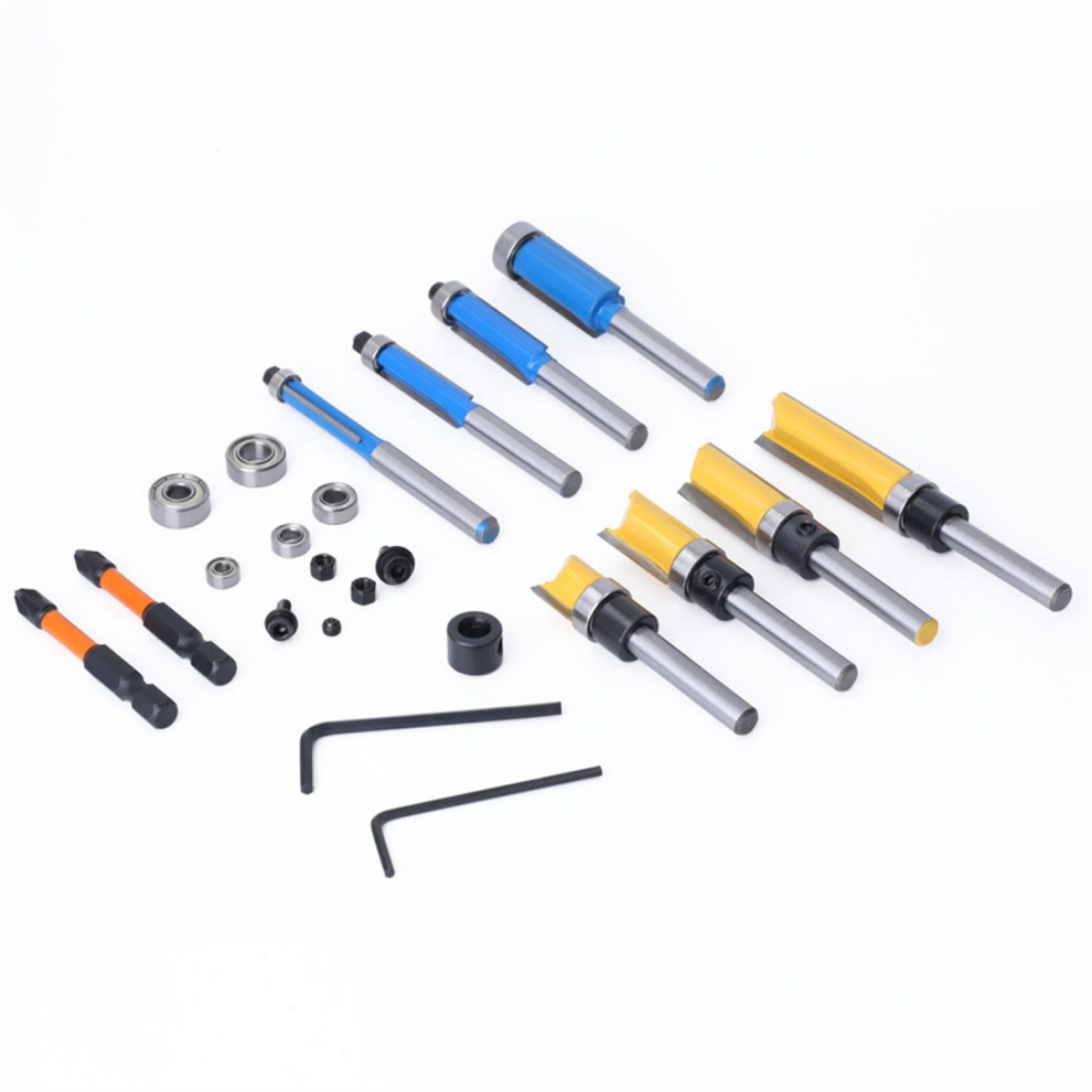 10PCS Router Bits, Including 4 Flush Trim Bits 1/4 Shank