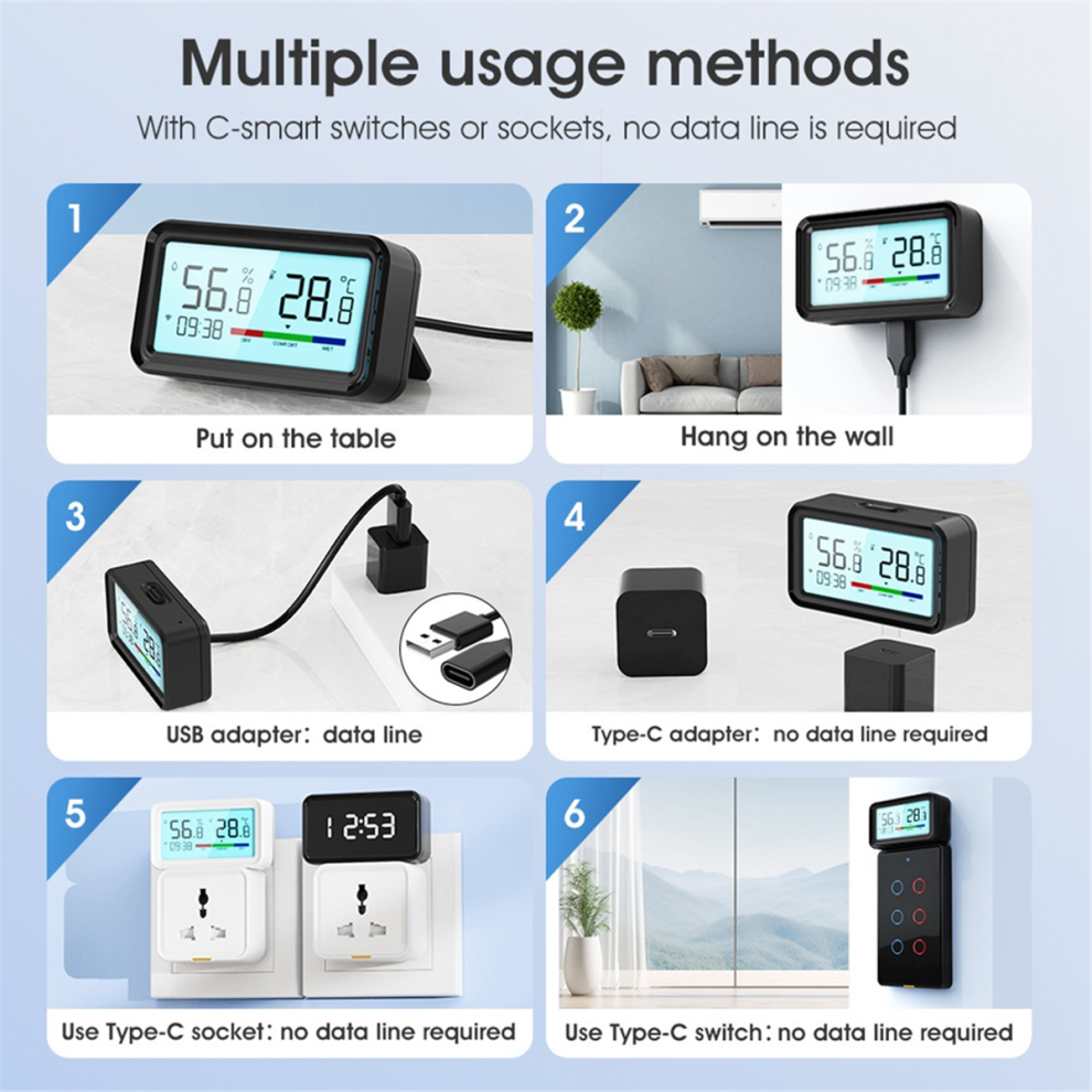 Tuya Wifi Temperature And Humidity Sensor Wireless Thermometer - A 4852447529066