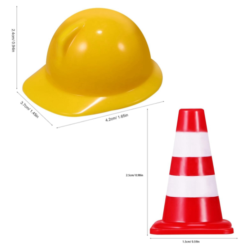 50Pcs Mini Traffic Cones with Hard Hat 2