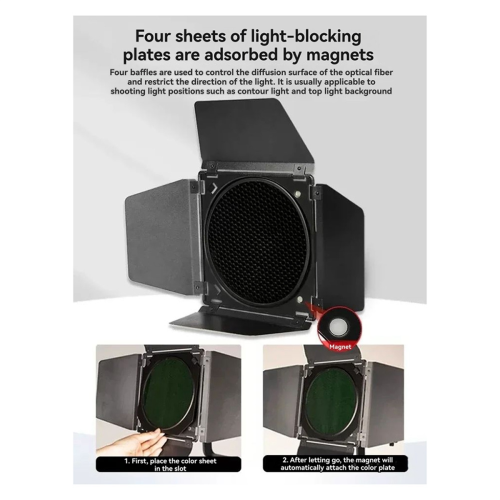 Barn Door Reflector Honeycomb Grid
Photography Lighting Kit 2