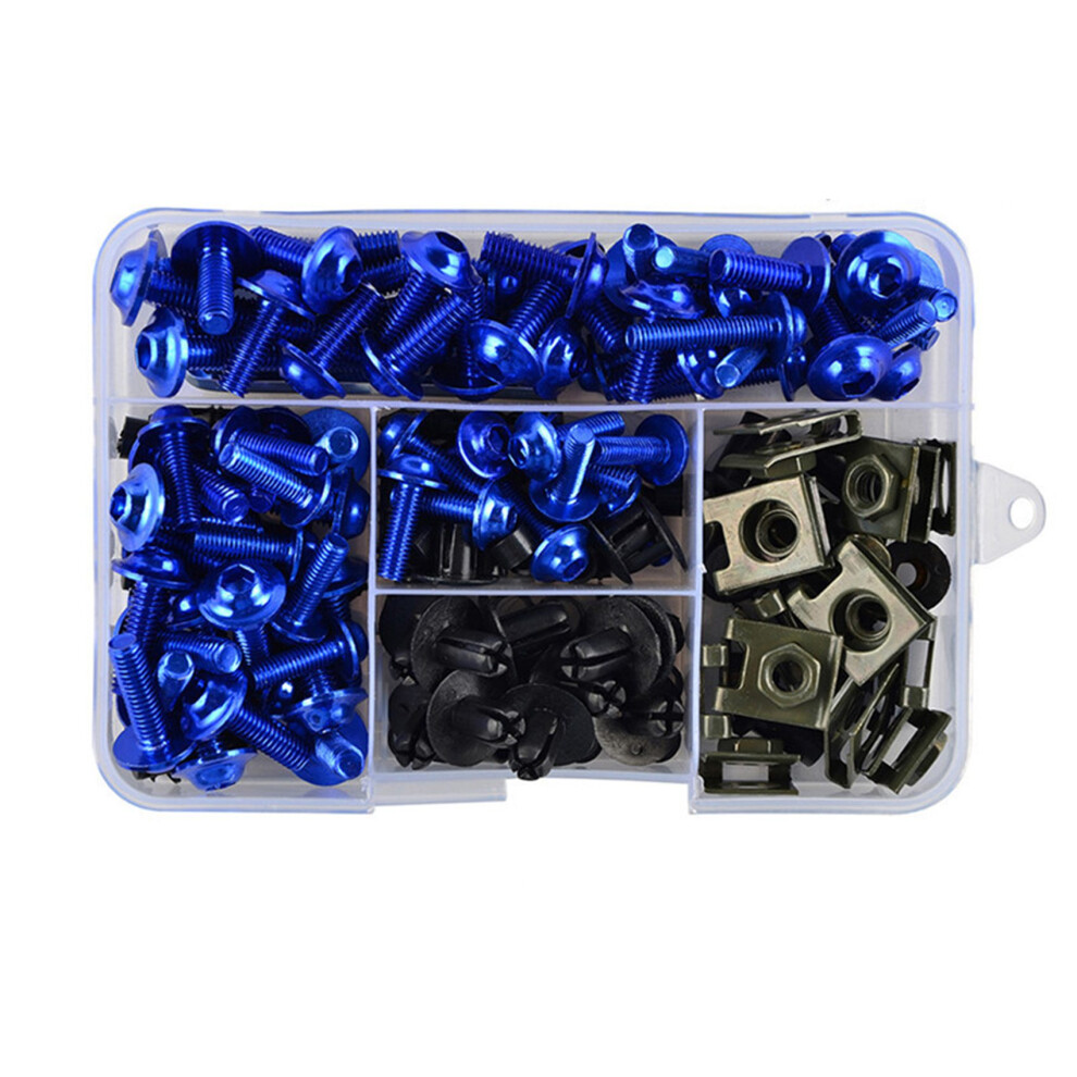 195Pcs Fairing Bolt Screw Nut Kit Bodywork Screws Blue 4852447538846
