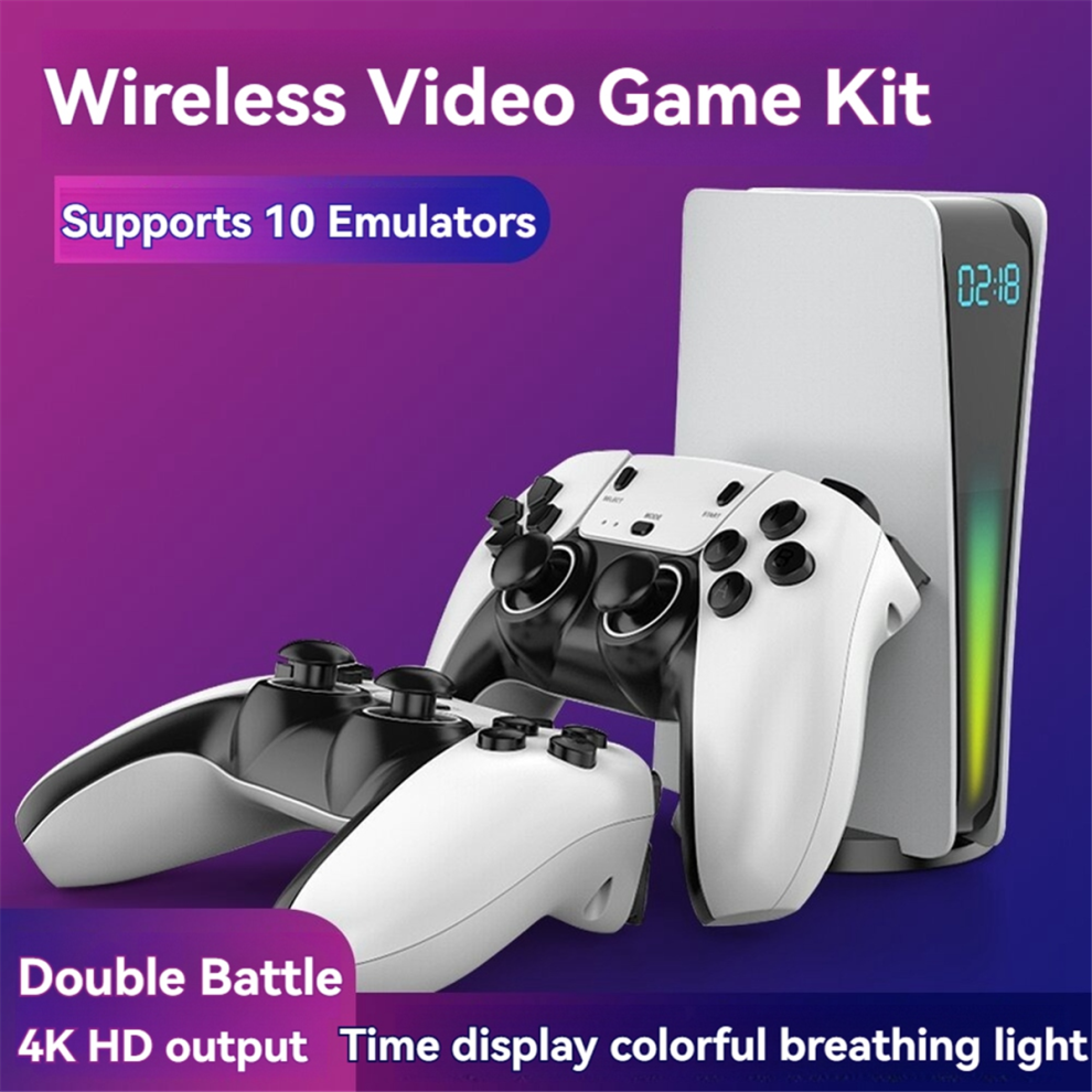 Wireless Gaming Controller Kit For 10 Emulators 64G+10000 Games White 4852447542553