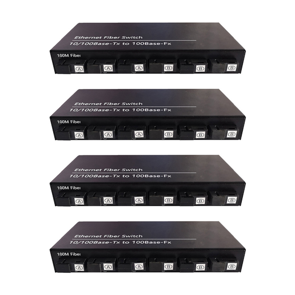 Photos - Switch 6Port 10/100M Ethernet  6 Fiber Port US Plug