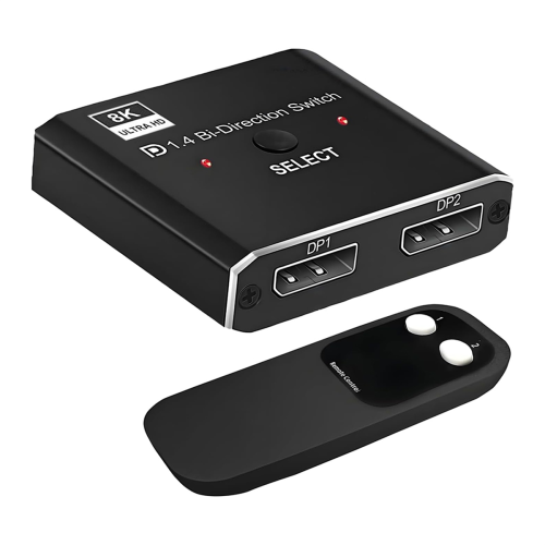 8K DisplayPort Switch 2 in 1 Out/ Out Display Port DP
