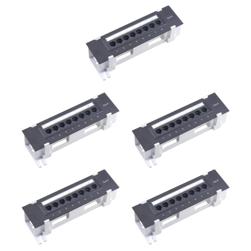 8Port Patch Panel for Cat. 6 Versatile Data Center Plastic Wall Mount
