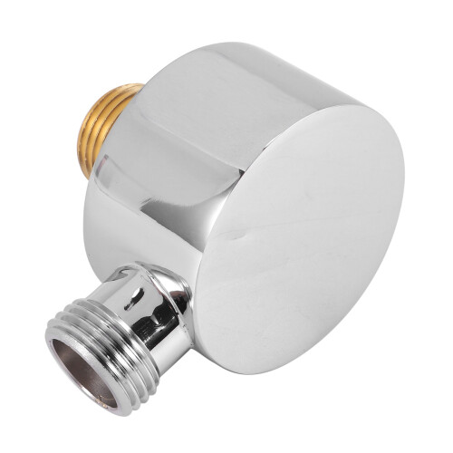 Wall Supply Elbow,Brass Round Mount Shower Hose Connector-Silver 2